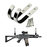 Generic N Gun Rack Shotgun Hooks Rifle Hangers Archery Bow Felt Lined Wall Mount Storage (Silvery)