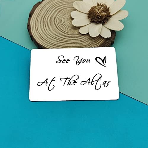 Bride to Groom Gifts Wedding Day Card Gift for Groom See You at The Altar Metal Wallet Card Husband Gift from Wife Fiancé Gifts Bride to Groom Wedding Day Card Bride Vows Gift Engagement Gift