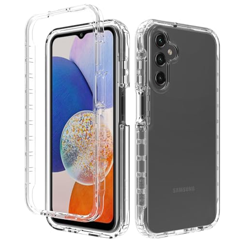 Eilkmcre for Samsung Galaxy A15 5G Case, Samsung A15 4G/5G Phone Case with Built-in Screen Protector Clear Slim Back Cover Shockproof Rugged Heavy Duty Bumper Full Body Protective Case, Clear