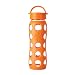 Lifefactory 22-Ounce BPA-Free Glass Water Bottle with Leakproof Cap & Silicone Sleeve, Orange