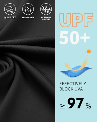 WOWENY Womens Swim Tankini Tops High Neck Bathing Suit Slim Fit Swim Tops UPF 50+ Tummy Control Swimsuits No Bottom2