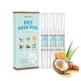 Coconut Oil for Dogs & Cats - Pet Moisturizer, Soothes & Repairs Dry, Ltchy Skin Hair Growth- Natural Moisturizing Skin Pen with Precision Applicator Brush, 3 Pack