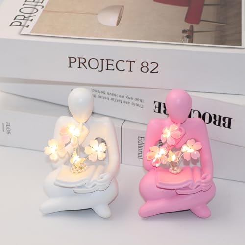 Estatua decorativa lectora en resina para estantería miniatura 4