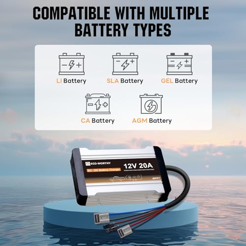 ECO-WORTHY 12V 20A DC-DC Charger with MPPT Controller,One-board Battery Charger with Anderson Connector for Gel, AGM,SLA,Lithium Battery,in RV,Car,Boat, Campervan,Yacht - Image 5