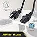 ClearMax 25 Feet Universal Power Cord Replacement, 18AWG AC Power Cable, 3 Prong Extension Cord for PC or Monitor, UL Approved, Black