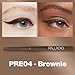 Palladio Retractable Waterproof Eyeliner, Richly Pigmented Color and Creamy, Slip Twist Up Pencil Eye Liner, Smudge Proof Long Lasting Application, All Day Wear, No Sharpener Required, Brownie