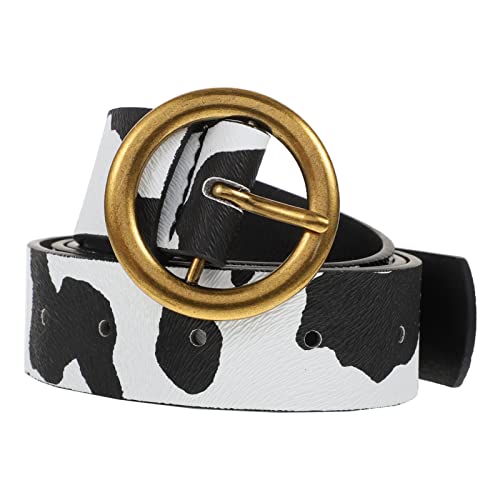 VALICLUD Womens Belts for Jeans Cow Print Belt Womens Leather Belt Animal Print Waist Belt Thin Belts Western Belts for Women