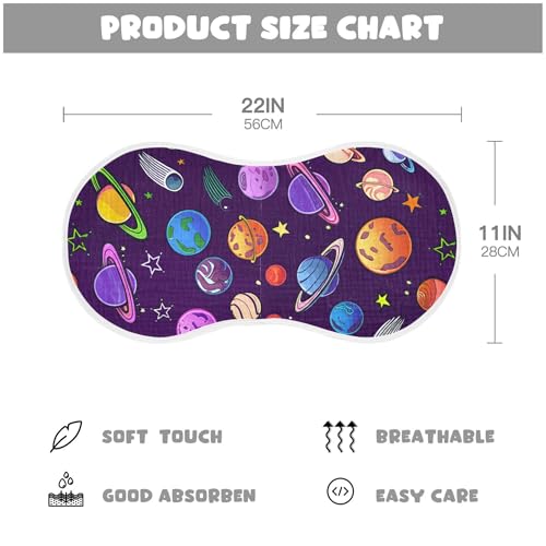 xigua Colorful Planets Baby Burp Cloths for Newborn Boys and Girls 2 Pack, Soft & Absorbent Cotton Baby Burp Cloth, Baby Washcloths, Newborn Towel, Burp Rags4