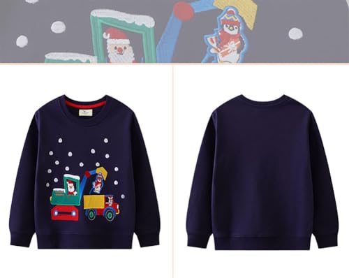 Boys Sweatshirts Casual Sweatshirts Cotton Sweatshirts Long Sleeve T-shirts Crew Neck Cartoon Tops for Boys-1484