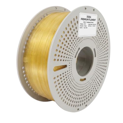 Image of 3IDEA PETG Translucent 3D Printer Filament, 1.75mm Yellow, 1KG, Reusable Spool, Premium PETG, Dimensional Accuracy ±0.02mm, High Strength, Smooth Extrusion & Excellent Layer Adhesion