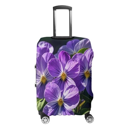 Anti-Scratch Luggage Cover Violets in Bloom Printed Luggage Case Protector Washable Suitcase Covers Elastic Suitcase Protector for Size XL (30-32 inches) Luggage4