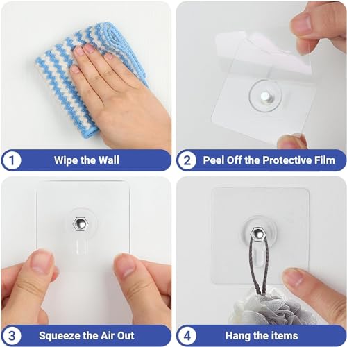 Image of TEKCOOL Wall Hooks for Hanging Strong, 20 Pack Screw Hooks Adhesive Hooks for Wall Heavy Duty, self Adhesive Hook, Wall hangings, Kitchen Accessories Items, Clothes Hanging,Sticky Photo Frame Hangers'