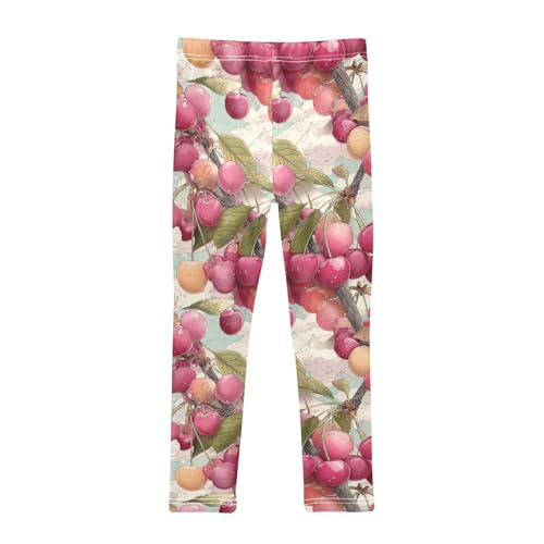 KLL Cherry Illustration Toddler Girls Leggings Comfortable Full Length Sweatpants Exercise2
