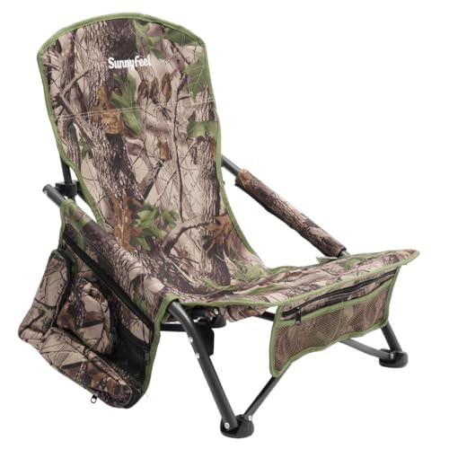 SUNNYFEEL Turkey Hunting Chair, Hunting Blind Chair, Portable Camping Chair with Storage Pocket and Carry Bag for Hunting Fishing Outdoor Travel Picnic Shooting