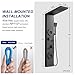 ROVATE Shower Panel Tower System with Rainfall Shower, Elegant Matte Black Shower Tower with Powerful Body Massage Jets, Handheld and Tub Spout, Stainless Steel Shower Column High Pressure