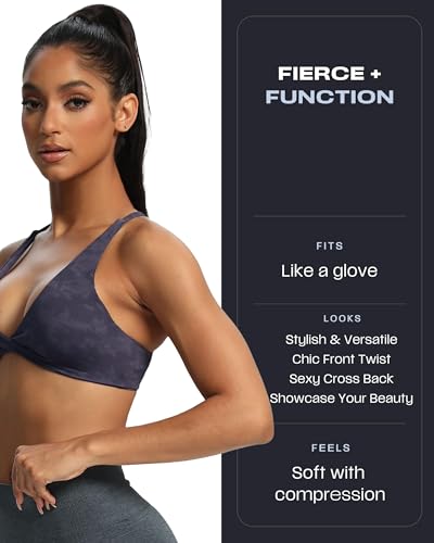 Image of Aoxjox Women's Workout Sports Bras Fitness Metamorph Sienna Twist Bra Yoga Crop Tank
