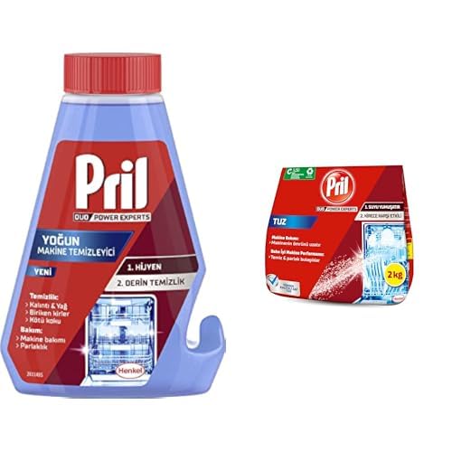 Pril 5 Etkili Yoğun Makina Temizleyici (1 x 250 mL) ve Pril Duo Power Experts Kirece Karşı Etkili Bulaşık Makinesi Tuzu (1 x 2000 g)