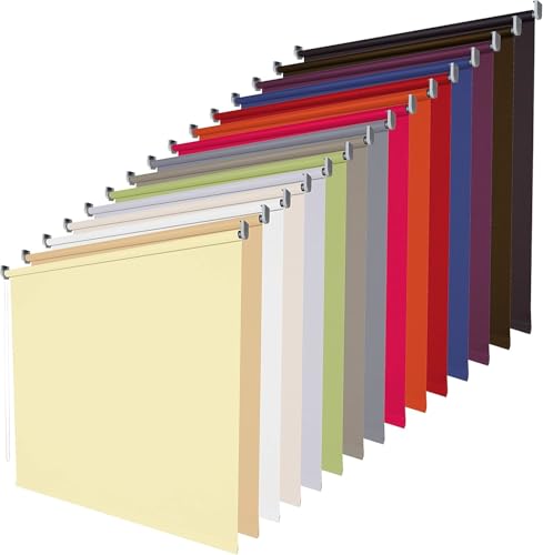 Verdunklungsrollo Seitenzugrollo lichtundurchlässig Blickdicht B112 x H180 cm Stoff Caffee, Rollo für Fenster Verdunkelung mit Bohren Kettenzugrollo Verdunkelungsrollo Sonnenschutz