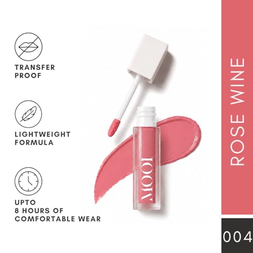Image of Liquid Matte Lipstick - Rose Wine, Peachy Pink Nude | Food-Proof, Transfer-Proof, Lightweight | Lasts Up to 8 Hours | 5 ml