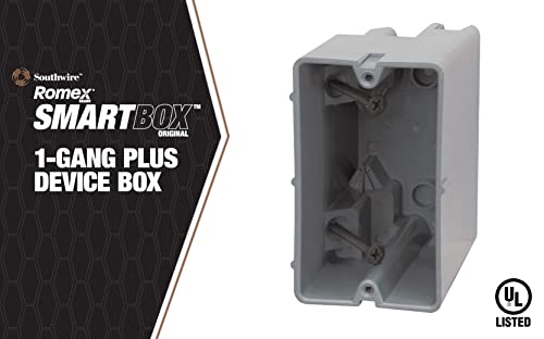 Southwire Msb22+ 1 Gang Device Box (22.5/Cu) With Depth Adjustable, Heavy Duty 42Lb , Gray #TOP1