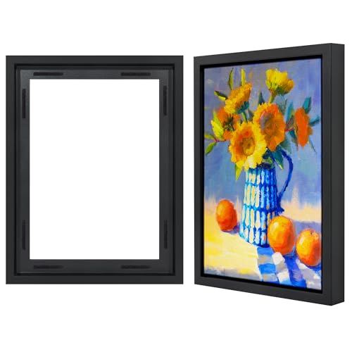 Americanflat 12x16 Canvas Floating Frame - Engineered Wood - Black