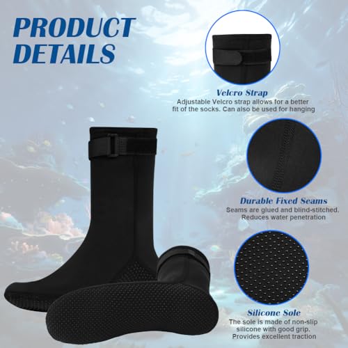 AOOSA Neopren Tauchhandschuhe und Socken, Unisex 3 mm Warme Tauchhandschuhe und Tauchsocken, Flexibel Neoprenanzughandschuhe und -socken mit Anti-Rutsch Partikeln für Tauchen, Surfen, Schnorcheln-M