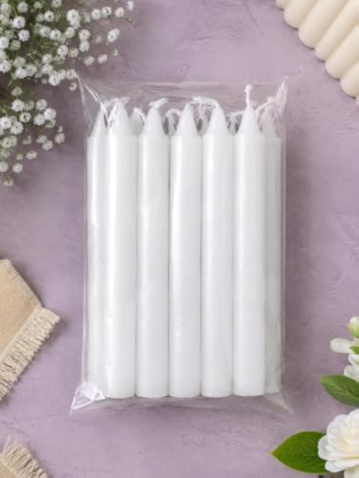 White Candle, Elegant Home Decor Accent