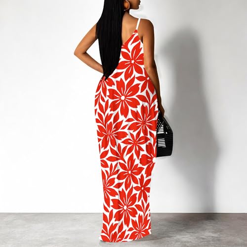 Image of SUZONANA Women Plus Size Summer Maxi Dress Spaghetti Strap Loose Sundress