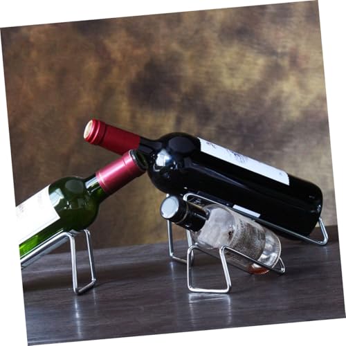 Soporte para botellas de vino de hierro forjado color plata miniatura 5