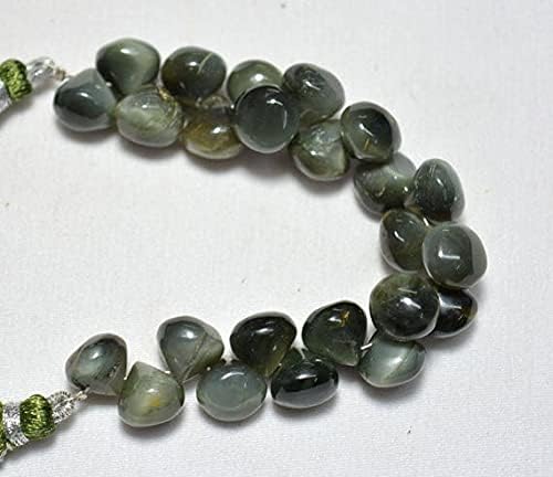 Perles œil de chat vertes 9mm LKBEADS pierres fines oignon de qualité joaillerie