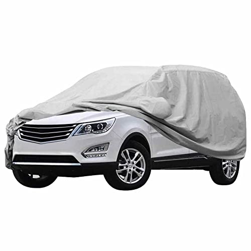 Bâche Voiture Étanche Housse De Voiture SUV Universelle Intérieur Extérieur Coupe-Vent Anti-Poussière Soleil Pluie Protection Neige UV Argent Housse De...