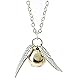 OPENDGO 3pcs Zeitumkehrer Kette Hermine Halskette Armband mit den Heiligtümern des Todes Golden Snitch Anhänger Halskette für Dekoration Sammlungen
