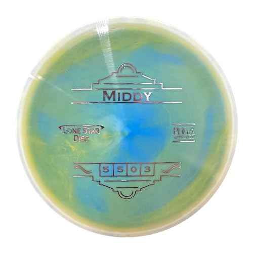 Lone Star Disc Alpha Middy | Overstable Disc Golf Midrange | 170g+ | Durable & Smooth Premium Plastic | Dependable in All Situations | Colors May Vary