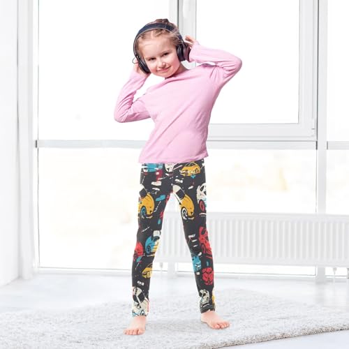 Bolaz Toddler Girls Leggings Printed Yoga Pants Leggings Red Yellow Car for Kids4