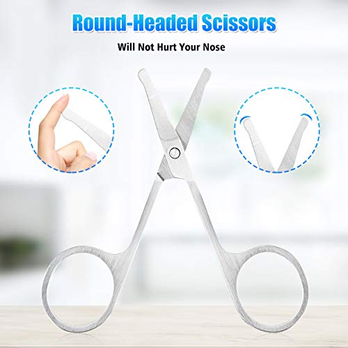 Eyebrow Scissors,Hizek 3 in 1 Eyebrow Kit,Professional Eyebrow Grooming kit Including Eyebrow Brush,Stainless Steel Sharp Brow Scissors,Nose Hair Scissors,and Storage Bag