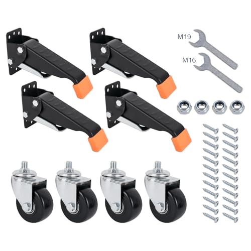 HMF 4 Stück Schwerlastrollen 65mm bis 300kg schwarz PU Schwerlastrollen 6750