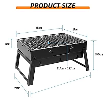 SunJas BBQ Holzkohlegrill Reisegrill Minigrill Tischgrill Picknick Campinggrill – Bild 5