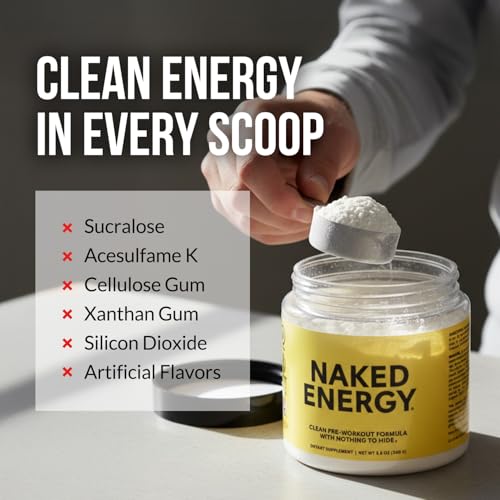 NAKED Energy - Pure Pre Workout Powder for Men and Women, Vegan, Unflavored, Healthy Pre Workout - No Added Sweeteners, Colors Or Flavors - 50 Servings - Image 3