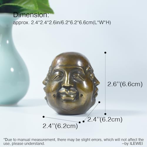 Estatua Cabeza de Buda de Cuatro Caras de Latón Pequeña miniatura 2