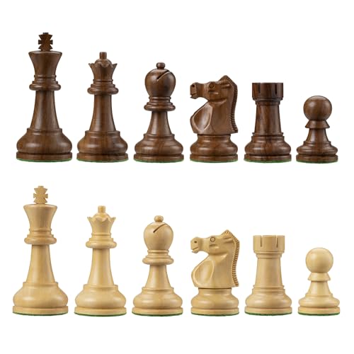 Bobby Fischer Ultimate Acacia & Boxwood Staunton Chess Set with 3.75 in. King – Weighted Wooden Chess Pieces Only, Luxury Chess Set, and Premium Tournament Chess Set for Adults