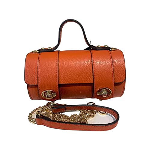 Sac cylindrique en cuir d'exception aux finitions dorées luxueuses