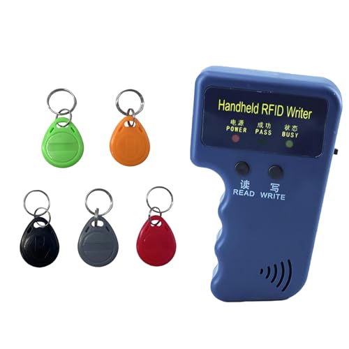 Tqsbeyah RFID Reader Writer Handheld 125KHz RFID Writer Duplicator Smart ID Card Copier Used for T5577 or EM4305(Only Supports 125Khz)