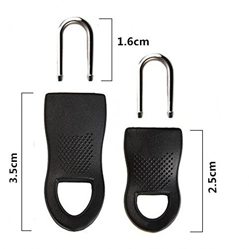Zapour 20 Pieces Zipper Replacement Zipper Tag Zip Fixer For Clothes Or Bags, Black #TOP5