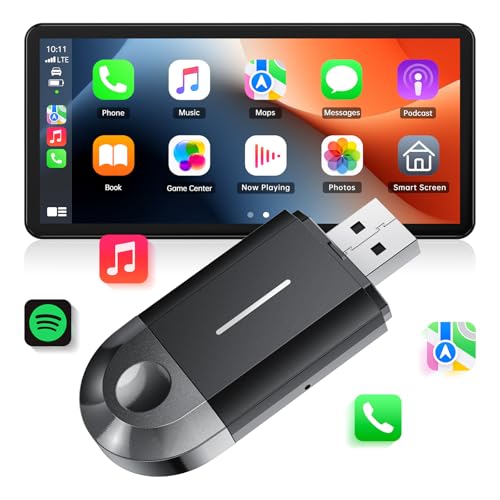LAMTTO 2-in-1 Wireless CarPlay Adapter, Klein Carplay&Android Auto Wireless Adapter mit USB-C/A, Plug &Play, Fl&uuml;ssig Stabil Verbindung, Ohne Verz&ouml;gerung L&auml;uft f&uuml;r iOS 10+/Android 11+ & Autos ab 2016