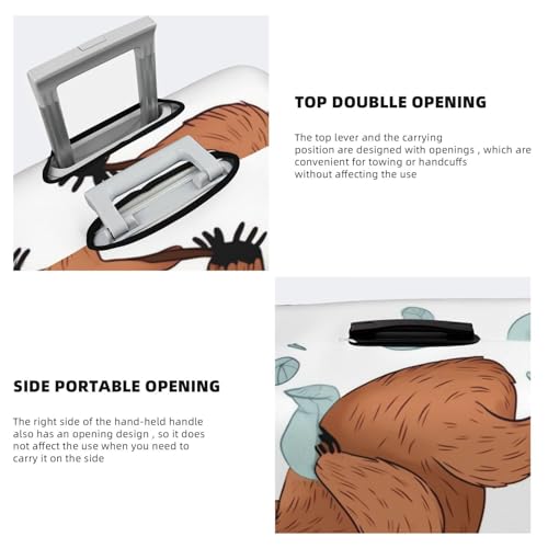 Travel Luggage Cover for Suitcase Elastic Suitcase Protector Brown Sloth Suitcase Covers Washable Suitcase Protective Cover Dust-proof Luggage Covers Fit 18-32 Inch Luggage4