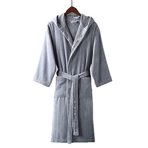 XUEMML Hotel Bathrobes Unisex,100% Cotton Terry Spa Robe, Pool, Soft, Lightweight, Absorbent, Robes For Men Women