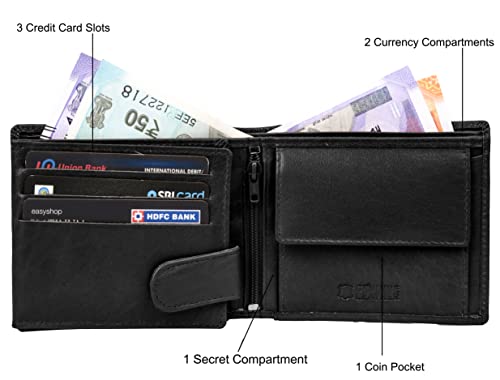 URBAN FOREST Oliver Aniline Black Leather Wallet for Men (Image - 3)