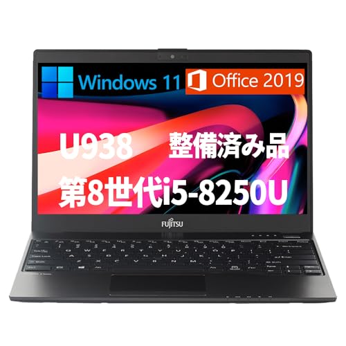 yςݕiz FUJITSU m[gp\R U938/13.3^/Win 11/MS Office 2019/8i5-8250U 1.60Ghz/ 12GB/SSD 256GB/WIFI/Type-C/HDMIΉ/WEBJ/
