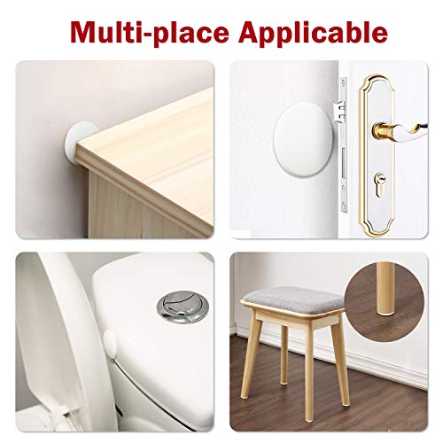 Door Stopper Wall Protector (4 Pack), 3.15\" Door Stopper Bumper Door Knob Guard Silicon 3M Self Adhesive Prevent Damage to Wall, Doorknobs, Refrigerator Door, White