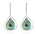 925 Sterling Silver Abalone Shell Teardrop Minimalist Nature Inspired Pear Shape Drop Earrings
